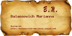 Balassovich Marianna névjegykártya